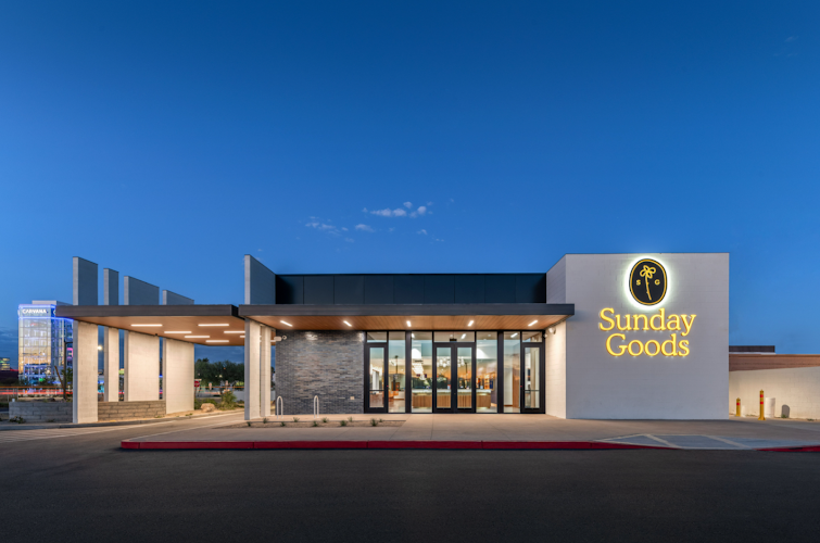Sunday Goods Tempe exterior view showcasing professional Cannabis store services in Tempe, Arizona